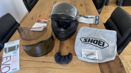 Motorradhelm Shoei NXR2 schwarz matt mit Zubehör