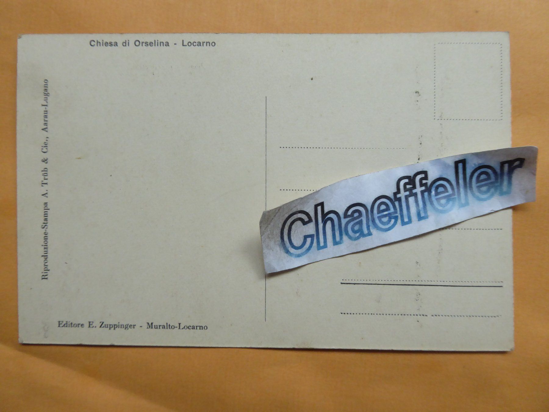 Cartoline postali: Chiesa di Orselina -Locarno – Usato da Zürich venduto da Chaeffeler 1