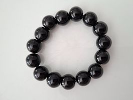 Armband schwarze Glas- Kugeln guter Zustand