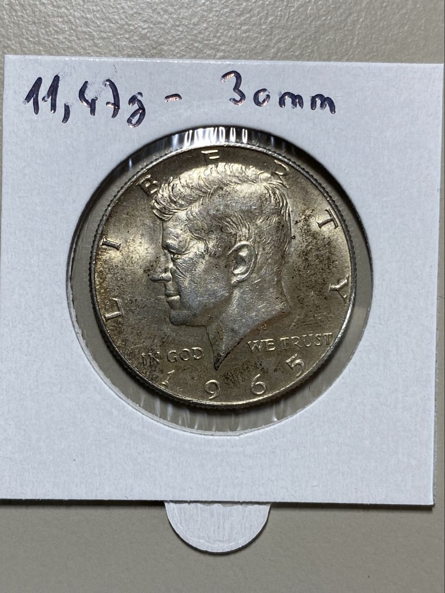 Toutes les monnaies: USA - Half Dollar - 1965 - AG – D'occasion à Payerne par Mike1682 1