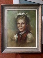 Alfons GRABER Ölgemälde Mädchenporträt A. Graber