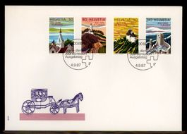 1987, FDC Sonderpostmarken 200 Jahre Tourismus (Nr. 753–756)