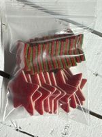 Filzsterne rot/beige und rot/grün / P