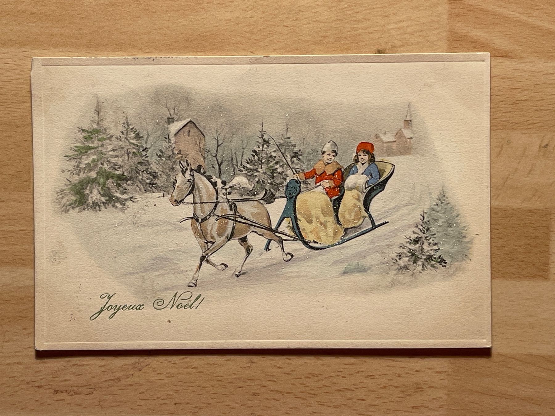 Cartoline postali: Alte Weihnachtskarte, "Joyeux Noël!", Vintage – Usato da Strengelbach venduto da Aschatan5