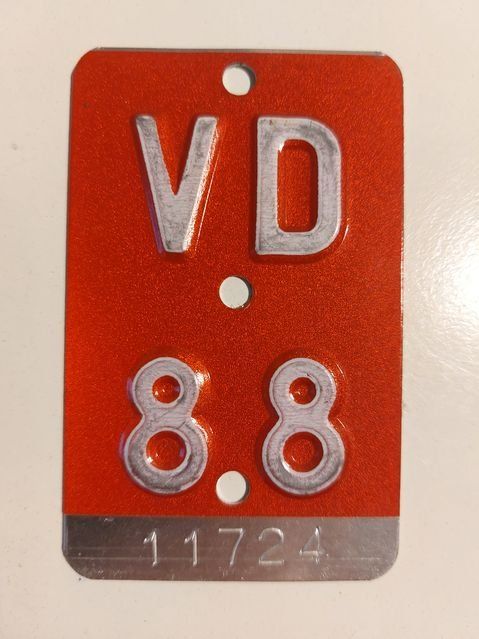 Sachs Insegne: Velonummer VD 88 plaque Velo – Usato da Schenkon venduto da Uhu007