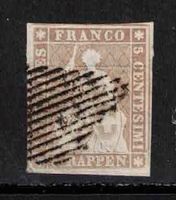 1856 Strubel Nr. 22F mit Attest, Kat. 1'400.-