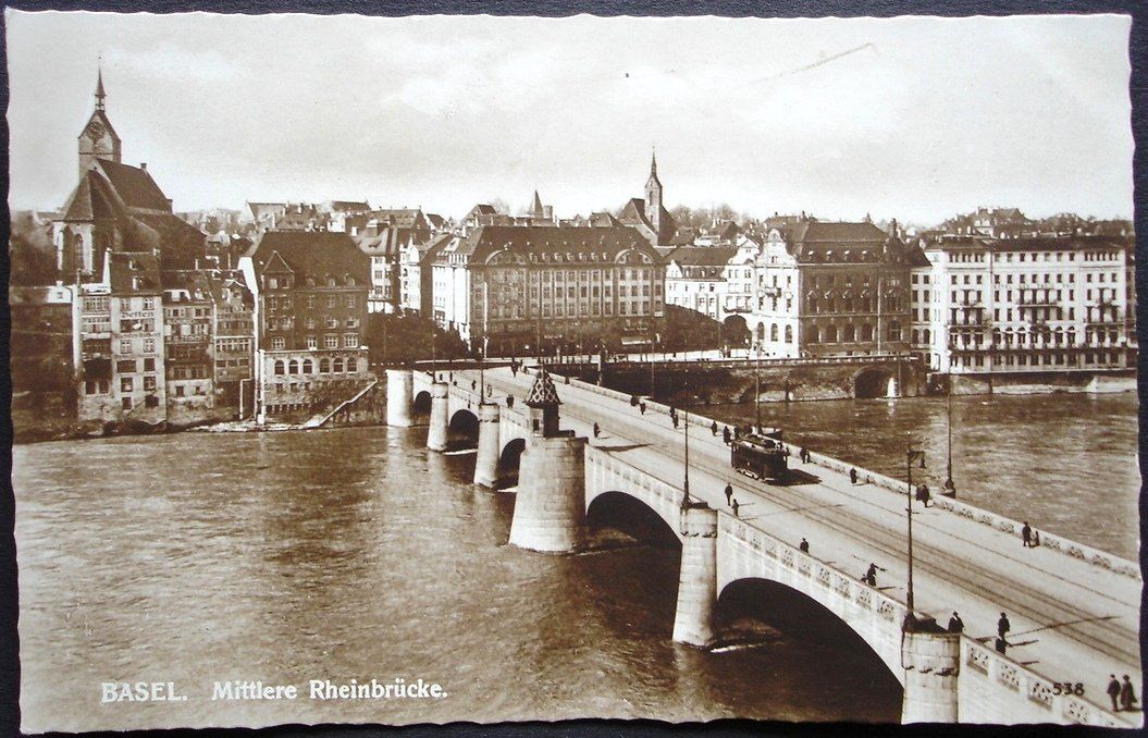 Ansichtskarten: BASEL Mittlere Rheinbrücke - Strassenbahn – Neu (gemäss Beschreibung) aus Jona von philajona