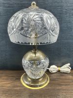 Vintage Large Cut Crystal Boudoir Table Lamp
