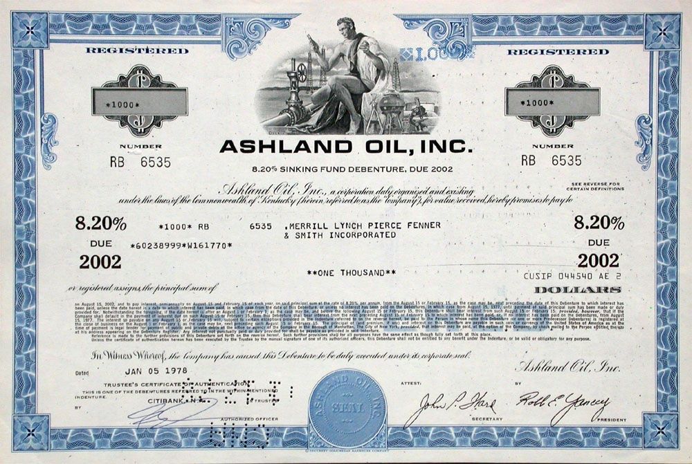 Documenti: Ashland Oil, Inc. - 1977 – Usato da Solothurn venduto da Sgasche