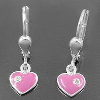 Herz r Kinderohrringe / Hänger 925Silber