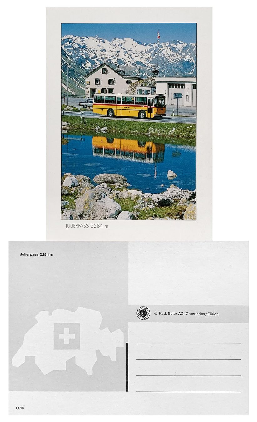Cartoline postali: Julier Pass Surses Bivio Engadin Postauto Saurer RH525-23 – Nuovo (secondo la descrizione) da Bern venduto da AWiBe
