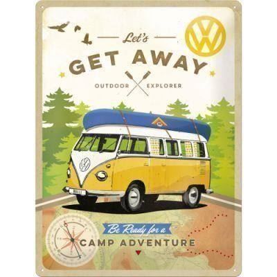 Volkswagen Insegne: Blechschild - VW Bulli - Lets Get Away – Nuovo e nell'imballaggio originale da Ennetbürgen venduto da open24shop