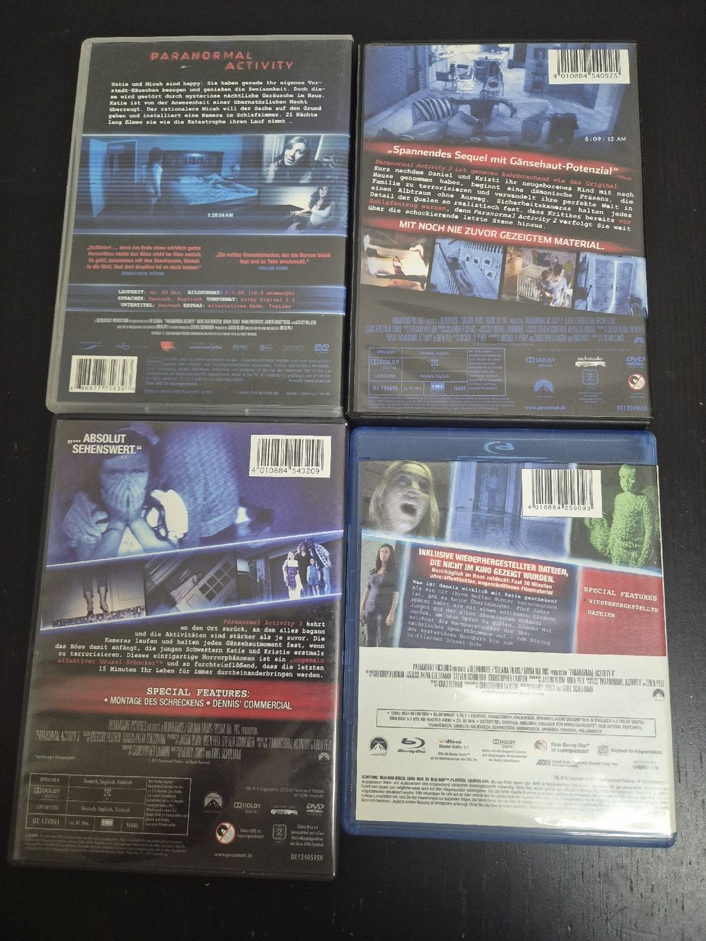 Alle DVDs: Paranormal Activity 1-4 DVD Blu-ray Set gebraucht – Gebraucht aus Wald ZH von _Hotarubi_ 1