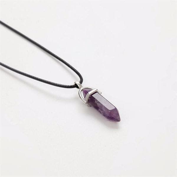 Anhänger: 1 Hexagon violetter Amethyst mit Band – Neu und originalverpackt aus Ibach von rom_v8h9