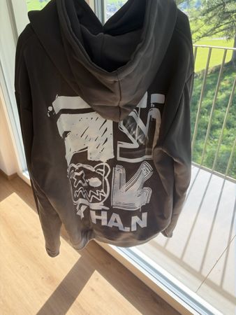 Hoodie mit Aufdruck dunkelgrau Grösse XL neuwertig
