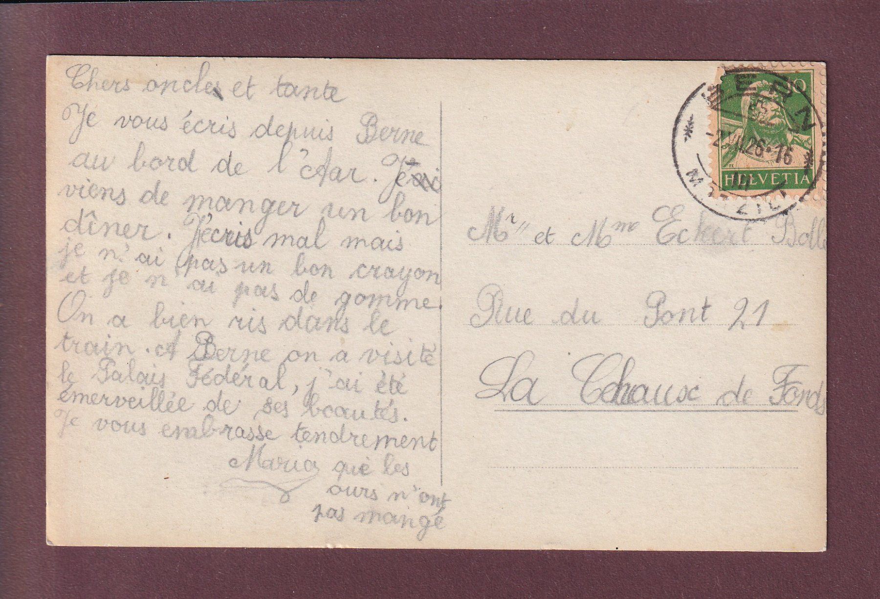 Ansichtskarten: BERN - Bärengraben - 1926 – Gebraucht aus Pully von nicecards 1