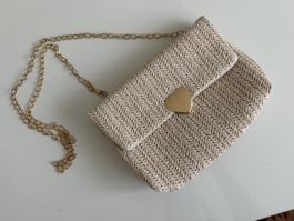 Sac bandoulière NEUF beige doré cœur doré 