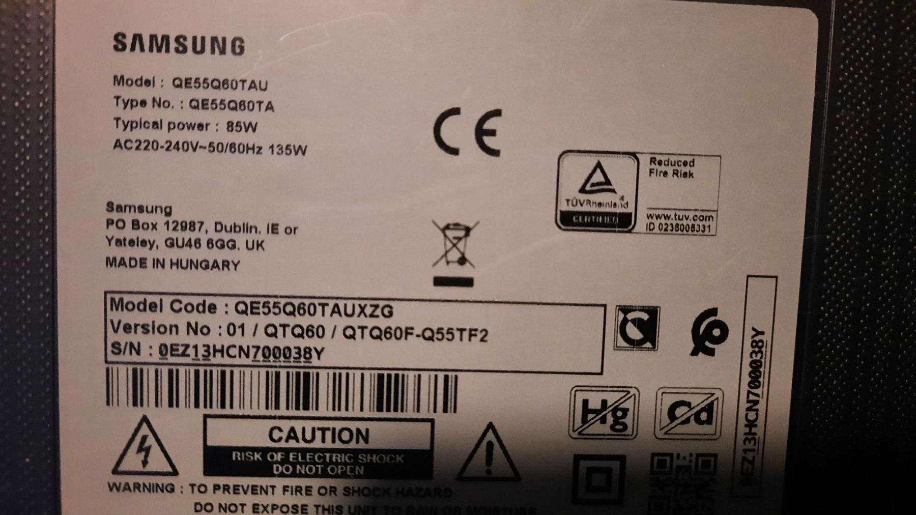 Samsung Fernseher: Samsung QE55Q60TA Mainboard BN94-15232C – Gebraucht aus Baden von Boroda 8