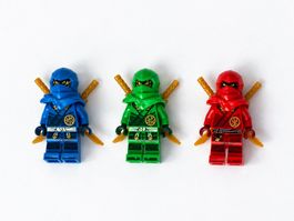 LEGO 3 Ninjago Figures Jay + Lloyd + Kai + Swords