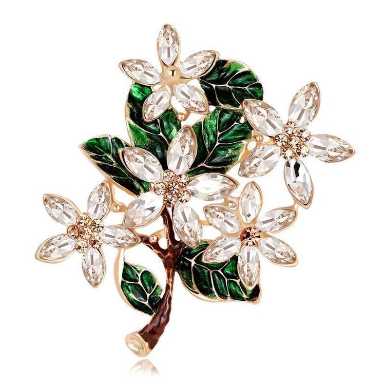 Weiss Blumen Margarite Swarovski Brosche Kaufen auf Ricardo