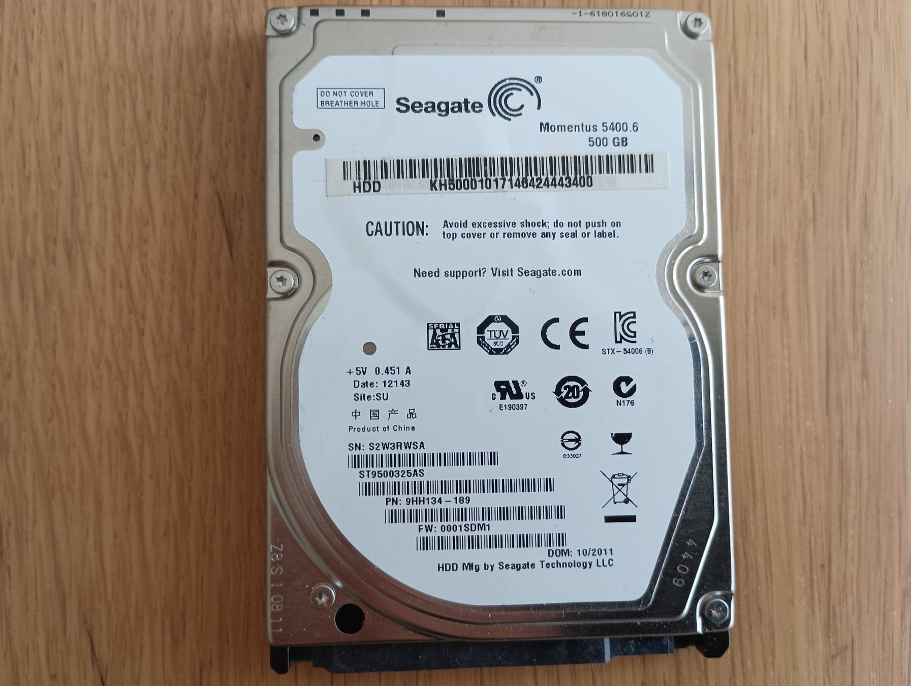 Hitachi Dischi rigidi: 2.5" SATA Harddisk Festplatte Seagate 500GB – Usato da Basel venduto da Jbeu06