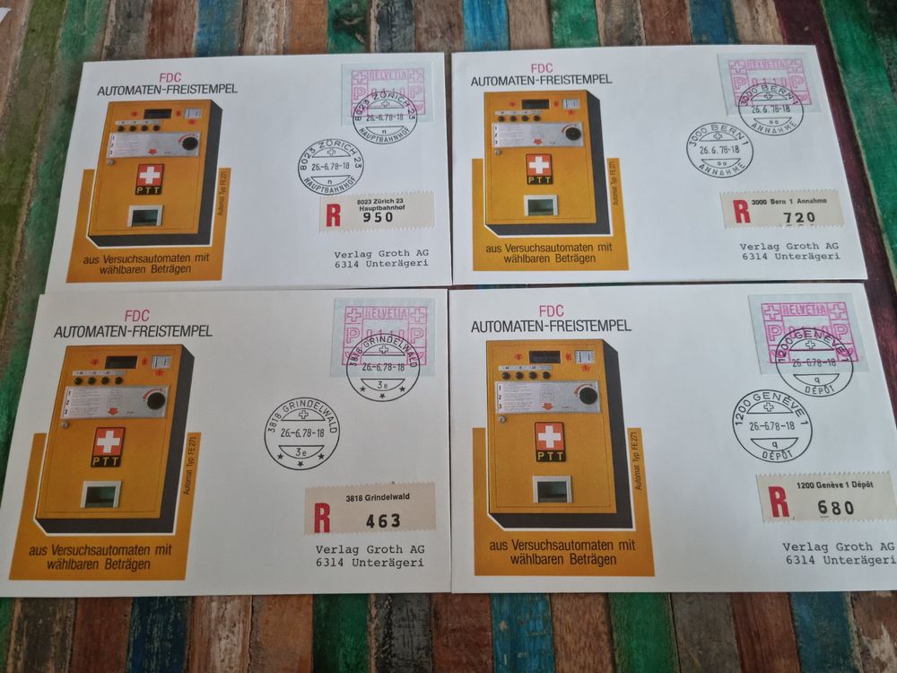 1978 ATM Typ II 4 FDC verschiedene Ortschaften | Kaufen auf Ricardo