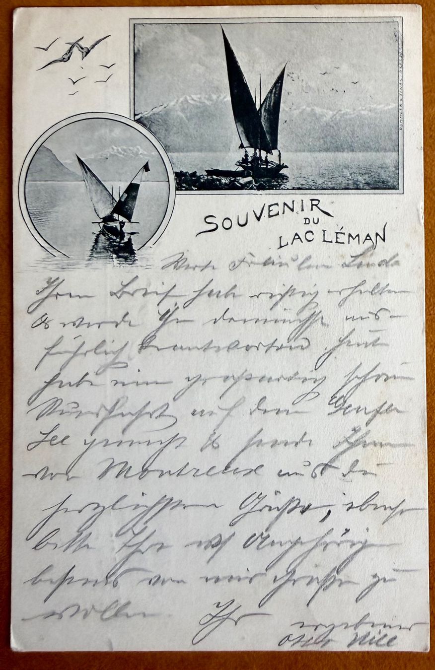 Cartoline postali: Barque sur le Léman 1895 – Usato da Lutry venduto da Ediego