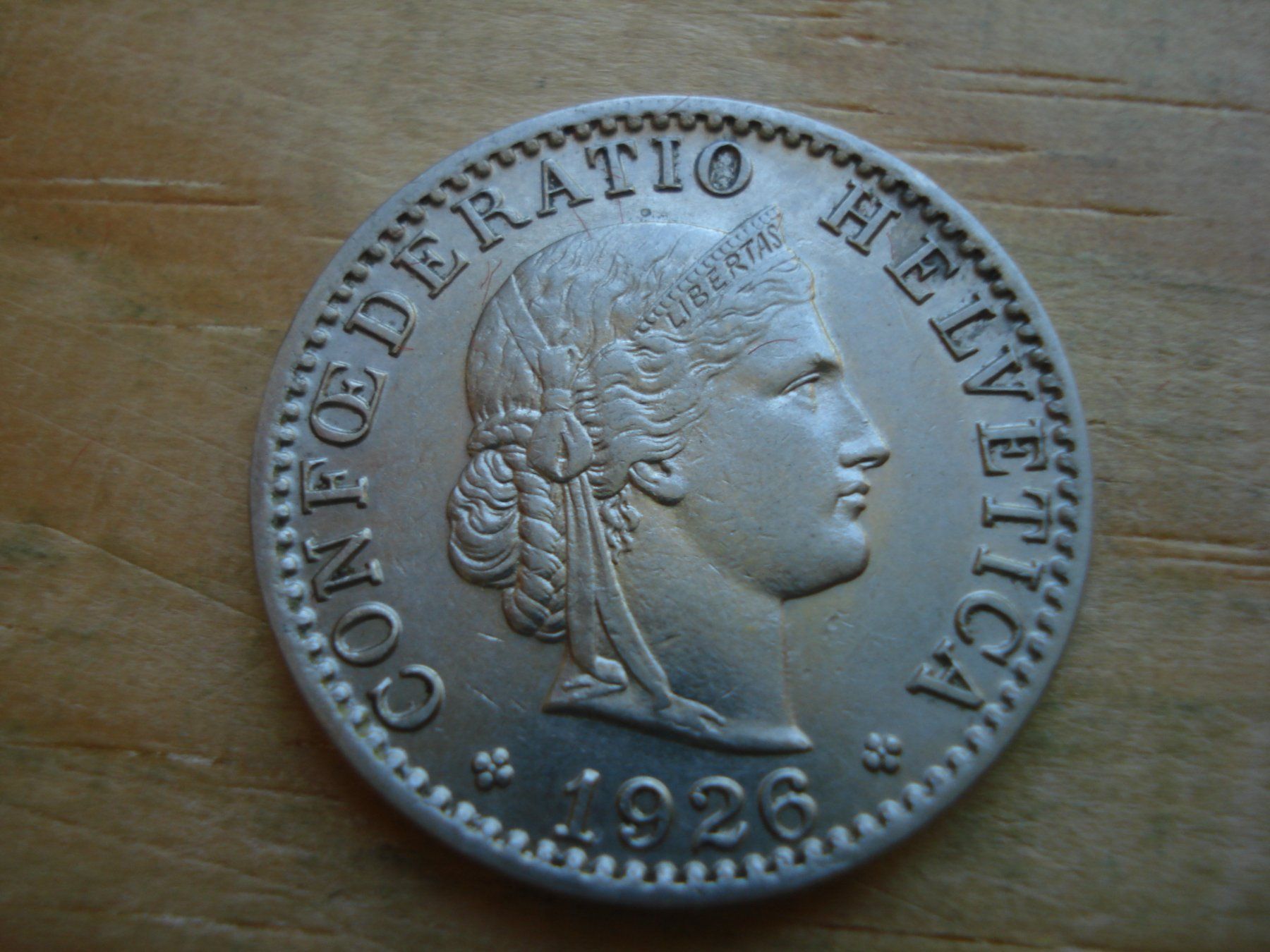 Tutti le monete: (S1) 20 Rappen 1926 – Usato da Erlach venduto da Net-Coins