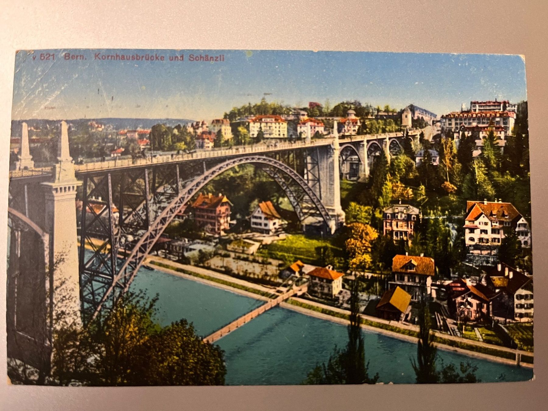 Ansichtskarten: Alte Ansichtskarte Bern, Kornhausbrücke, Schänzli 1924 – Gebraucht aus Stetten AG von Brissago25