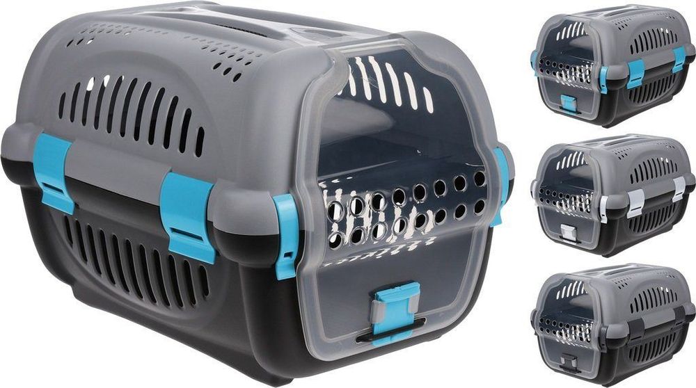 Transportbox Für Haustiere Bis 10kg - Zwei Türen, Transparent, 49,7x30x34,8cm