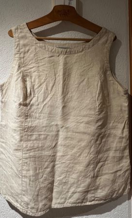 Damen Top In Linea beige Leinen Grösse 46 gebraucht