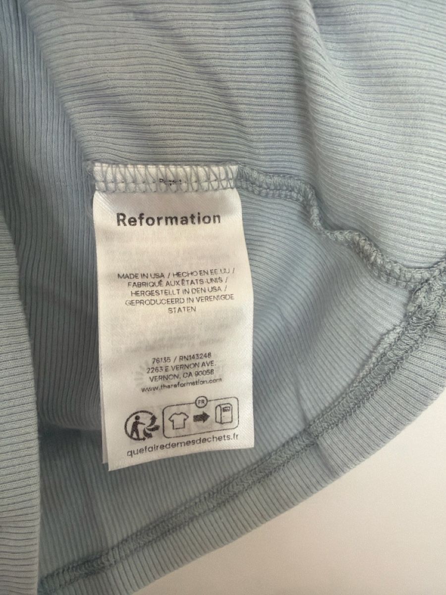 Reformation Top: Reformation Ribbed Tank Top, Light Blue, Size M – Usato da Uster venduto da b4x_ric 2
