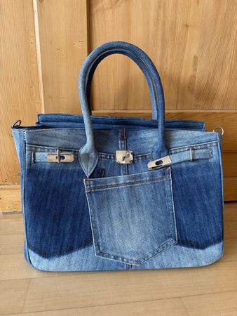 Denim Jeans Tasche Handmade Henkel-Tasche