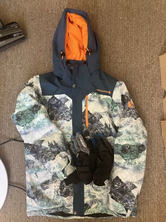 Winterjacke, Skijacke Gr 164, mit GoreTex Handschuhen
