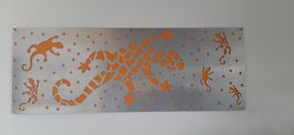 Wanddekoration! Bild "Gecko" gelasert!! 98x36cm