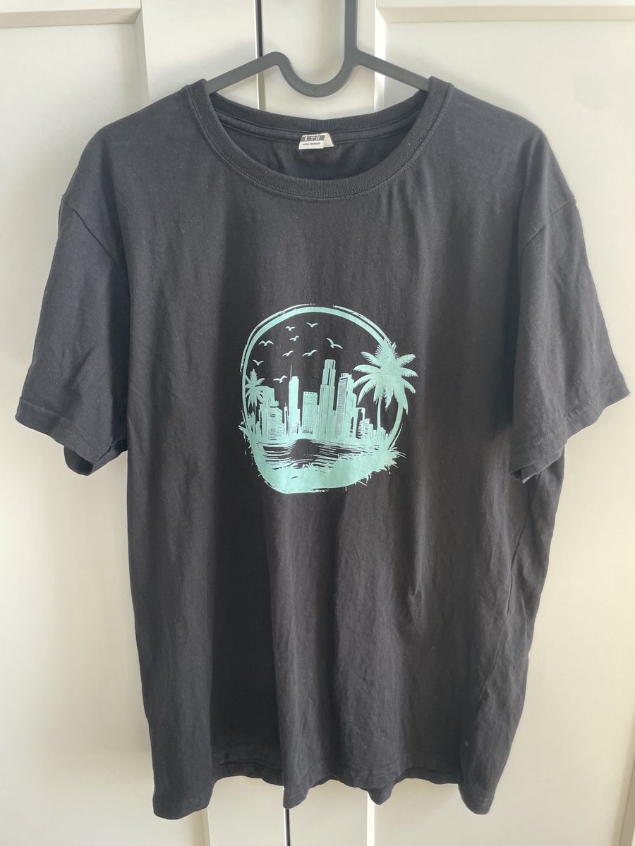T-Shirts: Tshirt Sunset türkis beach palmen – Neu (gemäss Beschreibung) aus Hugelshofen von Suimosa