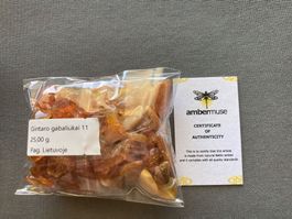 Bernsteinstücke 25g, Zertifikat, Sommer-Dekoidee!
