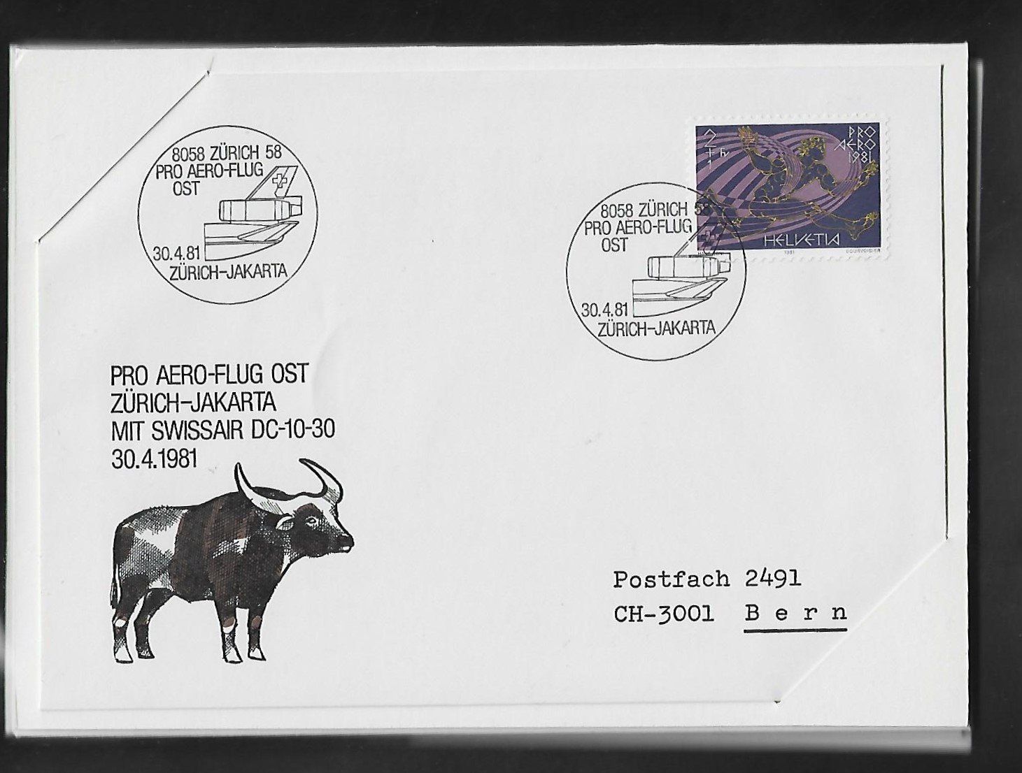 Alle Briefmarken: 1981 Pro Aero-Flug – Gebraucht aus Rheinau von loxis 1