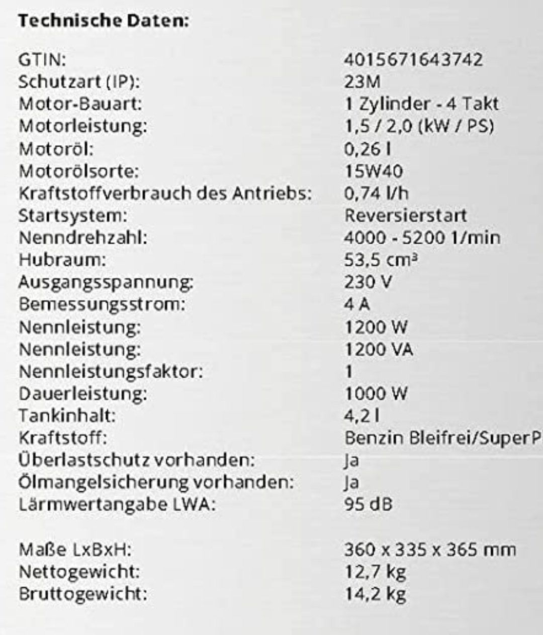 Generatori di corrente: Notstrom Generator 1200W Inverter-Technologie – Nuovo (secondo la descrizione) da Igis venduto da SwisspeopleGR 1