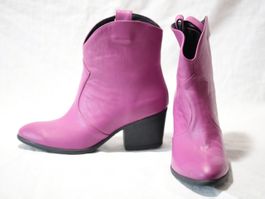 Santiags Clizia en Cuir Rose Fuchsia - Neuves Taille 37