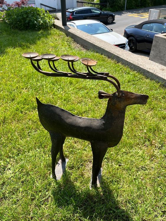 Rostkerzenständer Hirsch Blech, Deko im Garten Kaufen auf Ricardo