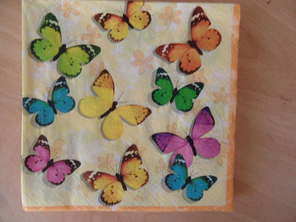 20 Servietten Mit Schmetterlings-Motiv – Rosa, 33x33 Cm, 3-lagig, Für Tischdeko & Basteln