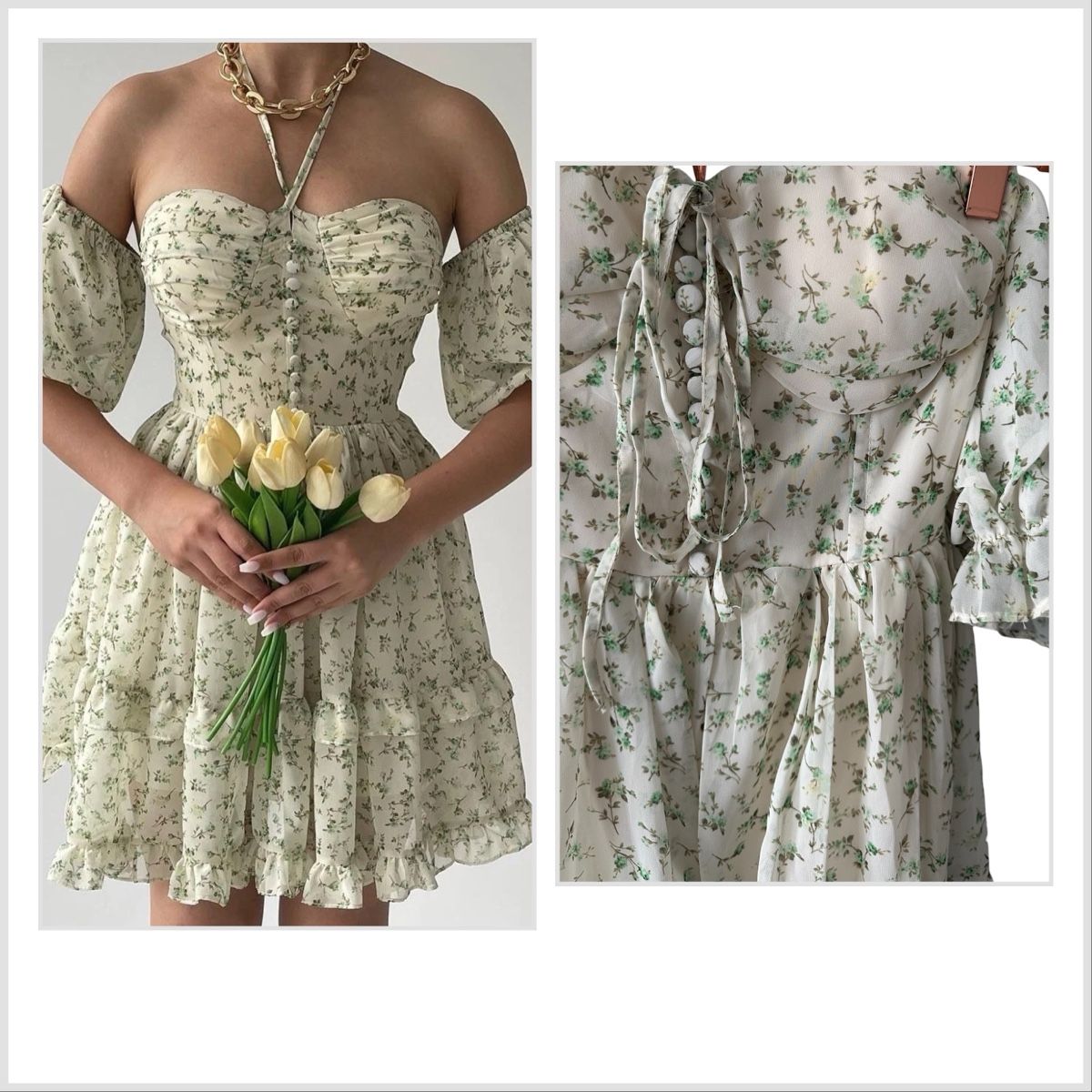 Vestiti: Kleid mit Blumen,schulterfrei, Grösse S-M – Nuovo e nell'imballaggio originale da unterentfelden venduto da leyla08 1