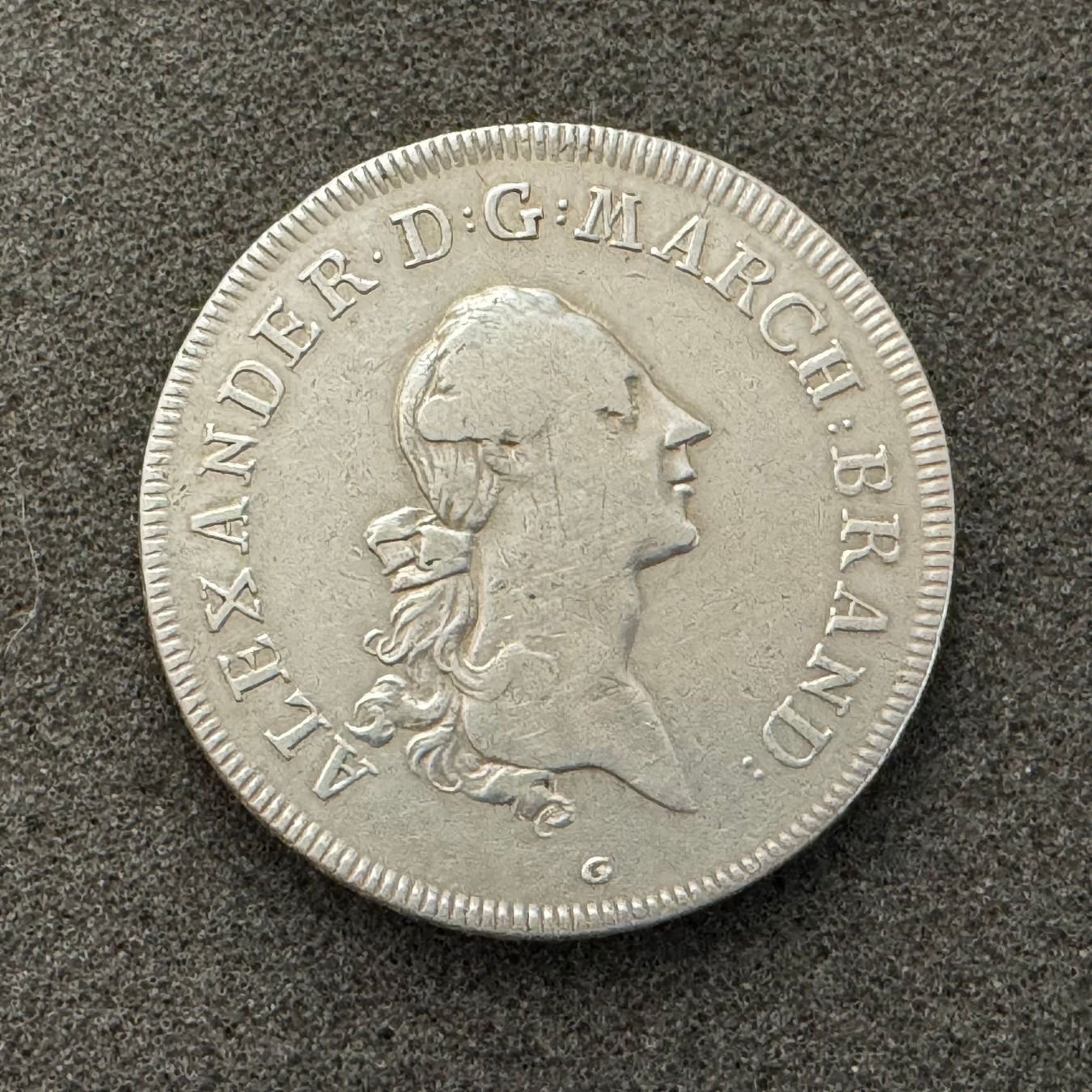 Tutti le monete: Taler Brandenburg Ansbach 1774 G – Usato da Reitnau venduto da tb-muenzen 1