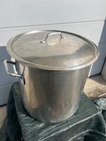 Edelstahl Kochtopf mit Deckel gross gebrauchter Zustand