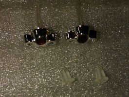 OHRRINGE MODESCHMUCK,,,,MIT ROT KRISTALL
