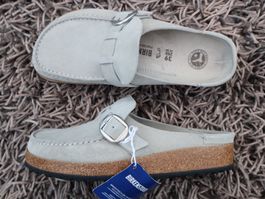 Birkenstock, Buckley, Leder, 39, Mokassin-Style, grau, NEU