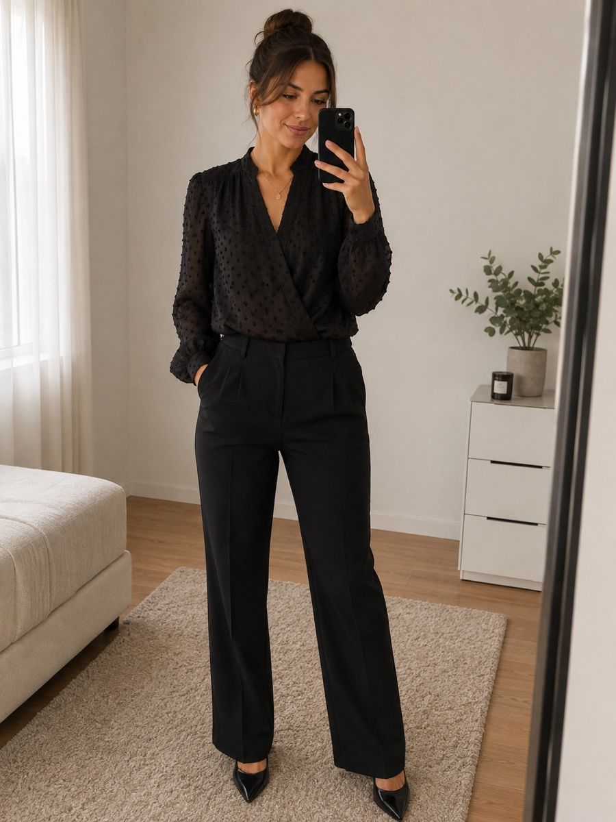 New Look Blusen: New Look Bluse Schwarz mit punkte Grösse 34  – Neu (gemäss Beschreibung) aus Winterthur von fij_f65r
