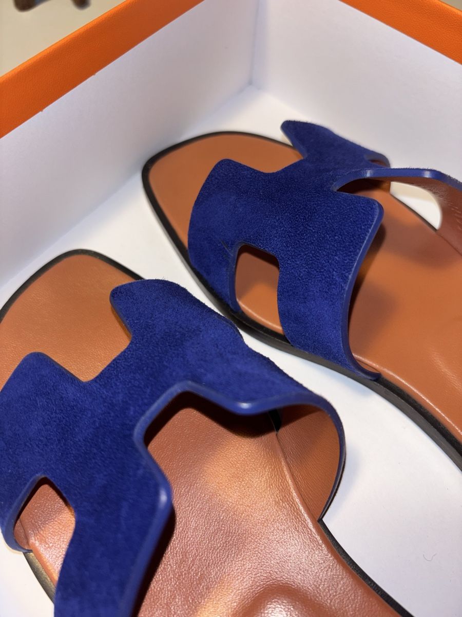 Scarpe da uomo: Hermès Oran Sandalen Wildleder blau – Usato da Zollikon venduto da han_rvt8 4