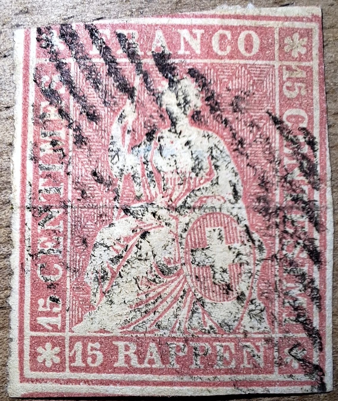 Tutti i francobolli: Strubel 24B mit Befund Kat. 140.- – Usato da Balgach venduto da SIMEON27